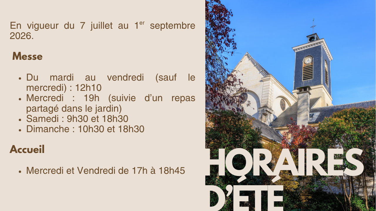 Horaires de l'église Sainte Marguerite